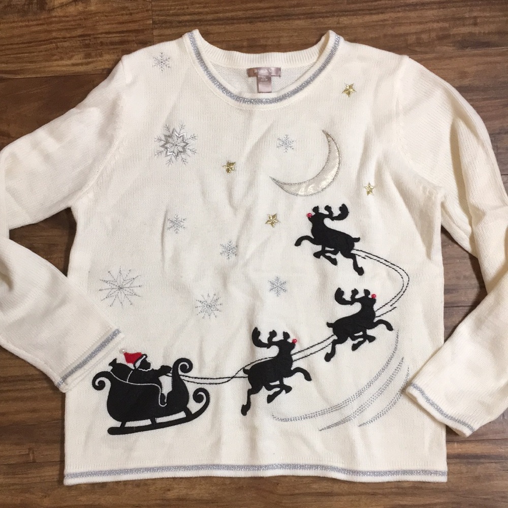 White Stag Christmas Sweater